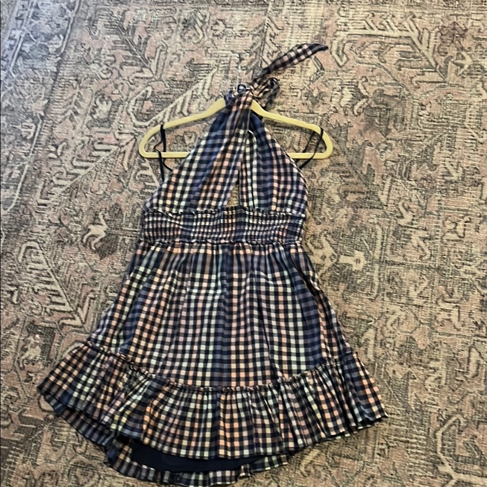 Plaid Halter Dress